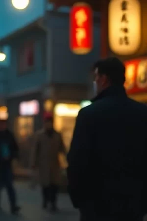 《无声的证词》海报，雨夜巷口一盏路灯下站着沉默的听障证人